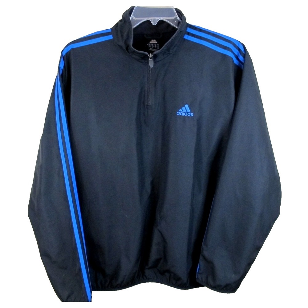 Adidas 1/4 Zip Golf Pullover Men's Med Black Long Sleeve Embroidered Sports - Picture 1 of 9